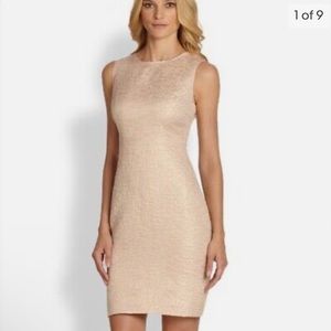 Kate Spade Della All That Glitters Sheath Dress in rose gold metallic size 12
